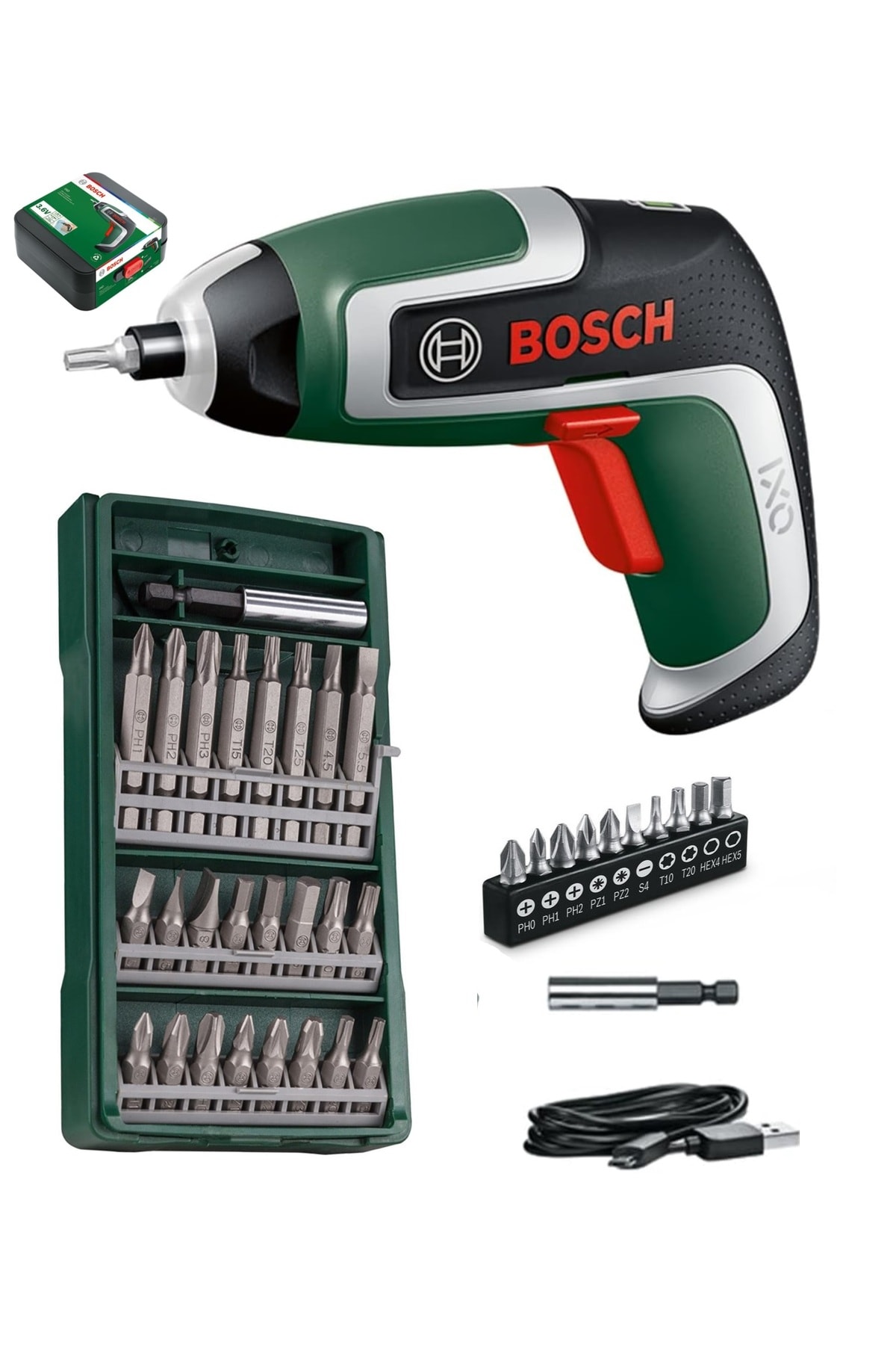 Bosch Akülü Vidalama Şarjlı Tornavida Şarjlı Matkap Ixo 7 Nesil + Bosch 25 Parça Vidalama Ucu Seti