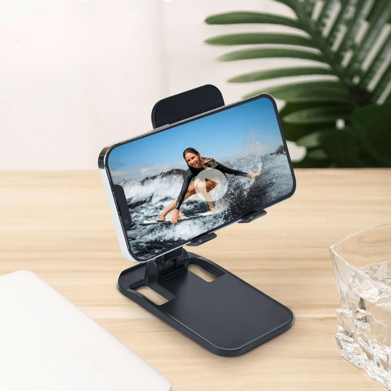 Kademeli Katlanabilir Masa Üstü Telefon Tablet Tutucu Standı Silikon Desteği İle Düşürmez Kaydırmaz