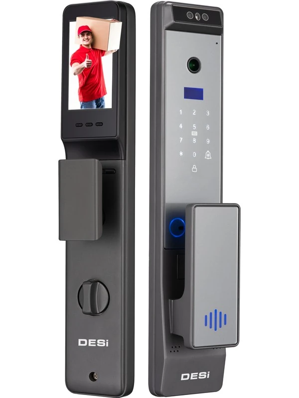 Desi Quic Q030+ Akıllı Kilit Yüz Tanıma - Avuç Içi Damar - Parmak Izi - Tuş Takımı - Kart Okuyucu - Canlı Görüşme