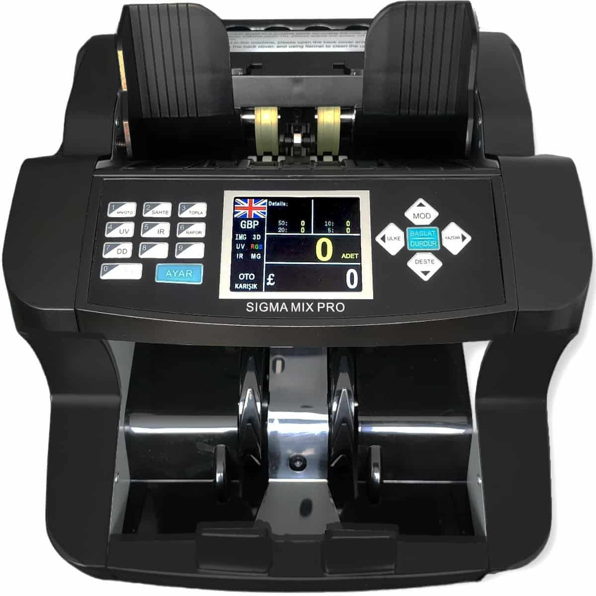 Sigma Mix Pro Karışık Para Sayma Makinesi | TL, EUR, USD, GBP, SRY Destekli, Sahte Kontrollü