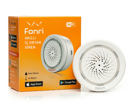 Fonri Wi-Fi Akıllı Kablosuz İç Ortam Siren Isı Nem Ölçer