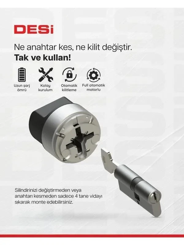 Utopic Rx Yapay Zeka Destekli Akıllı Kilit (Anahtar Üzerine Montaj Akıllı Kapı Kilidi)