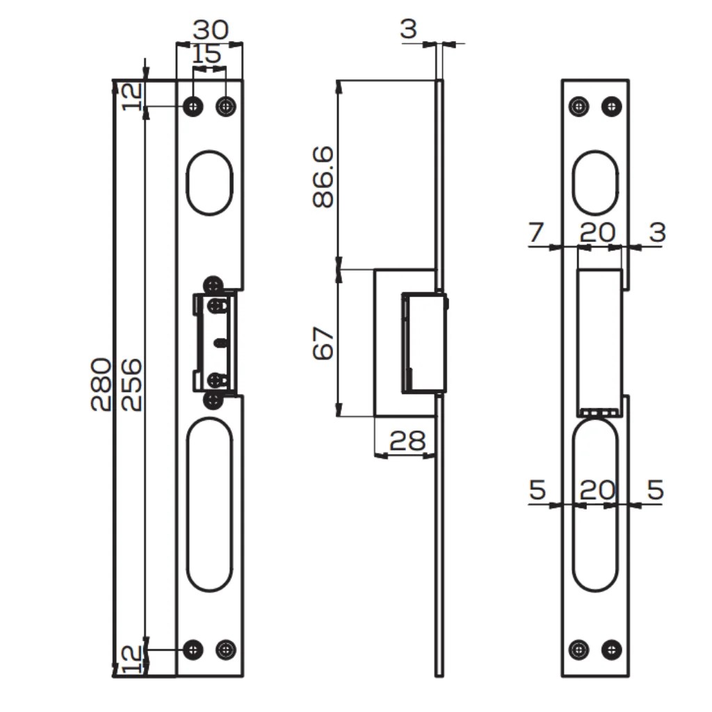Kale Kilit 124 Monoblok Tip Elektrikli Kapı Karşılığı KD012/20-124