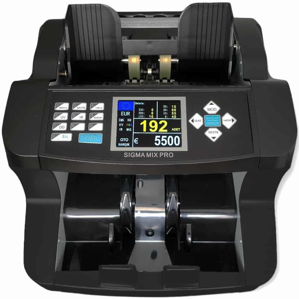 Sigma Mix Pro Karışık Para Sayma Makinesi | TL, EUR, USD, GBP, SRY Destekli, Sahte Kontrollü