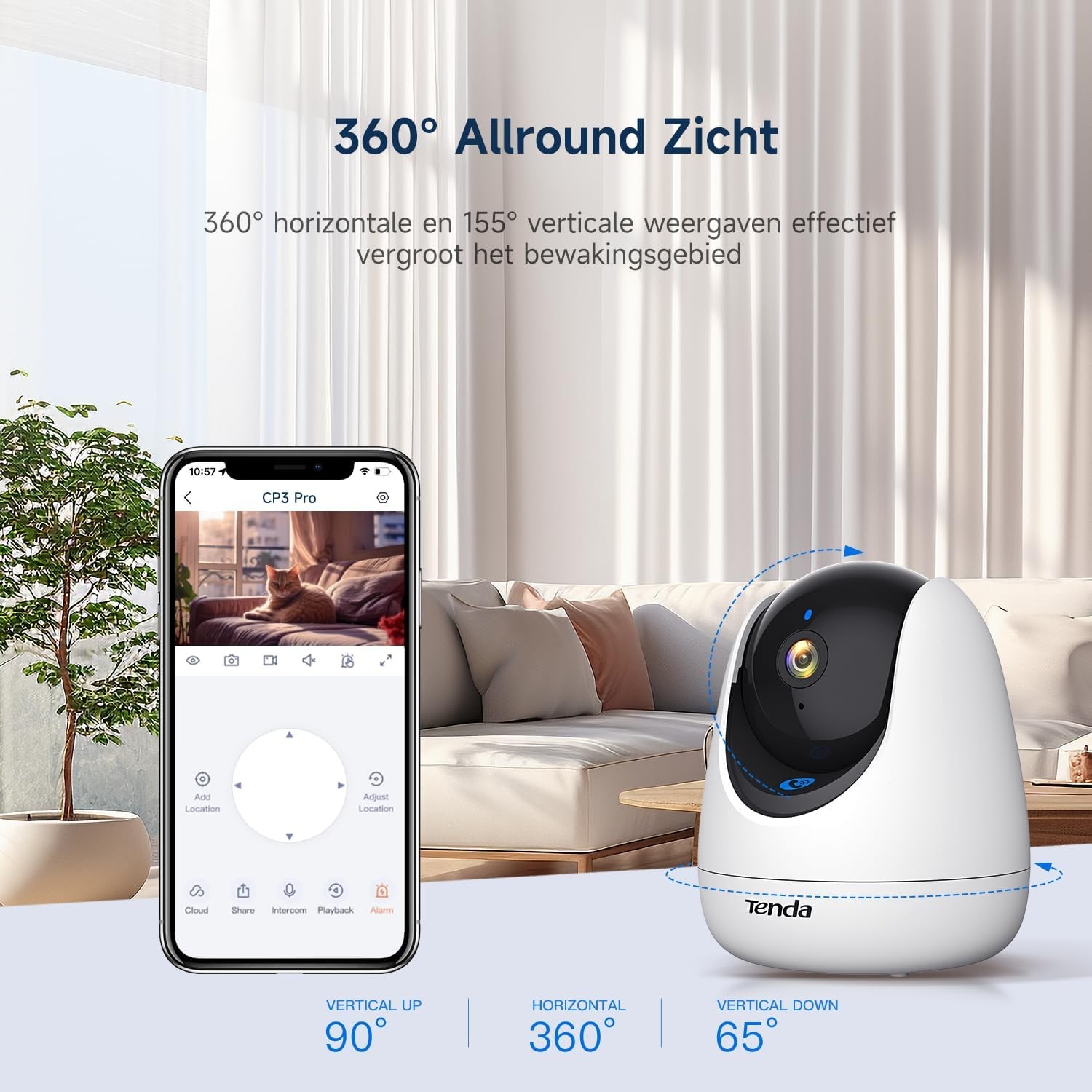 Tenda CP3 Pro Security Pan/Tilt 3MP Ai+Wifi6 Güvenlik Kamerası