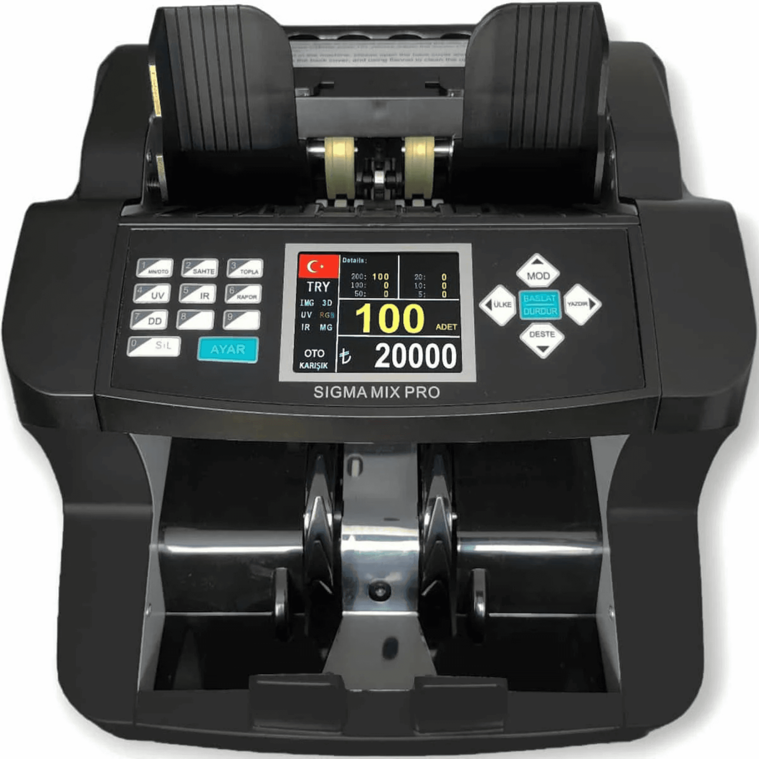Sigma Mix Pro Karışık Para Sayma Makinesi | TL, EUR, USD, GBP, SRY Destekli, Sahte Kontrollü