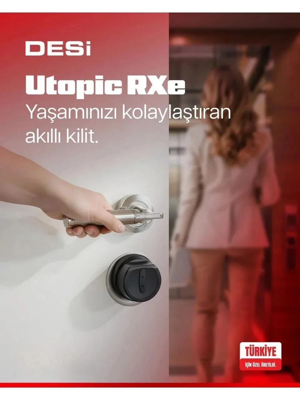 Utopic RXe Yapay Zeka Destekli Akıllı Kilit Ios/android Akıllı Kapı Kilidi - Türkiye'de Üretilen Kapılara Özel