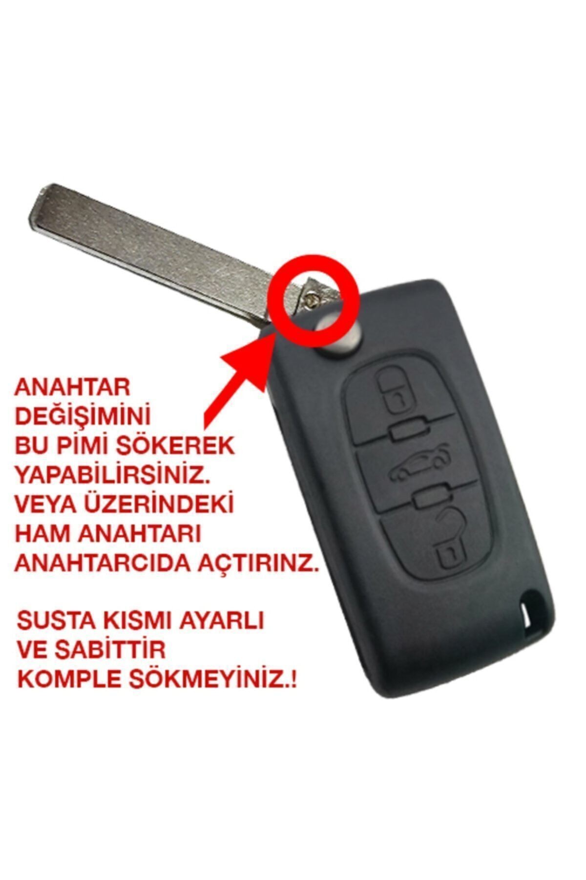 Citroen C4 C5 Picasso 3 Butonlu Far Tuşlu Sustalı Anahtar Kumanda Kabı