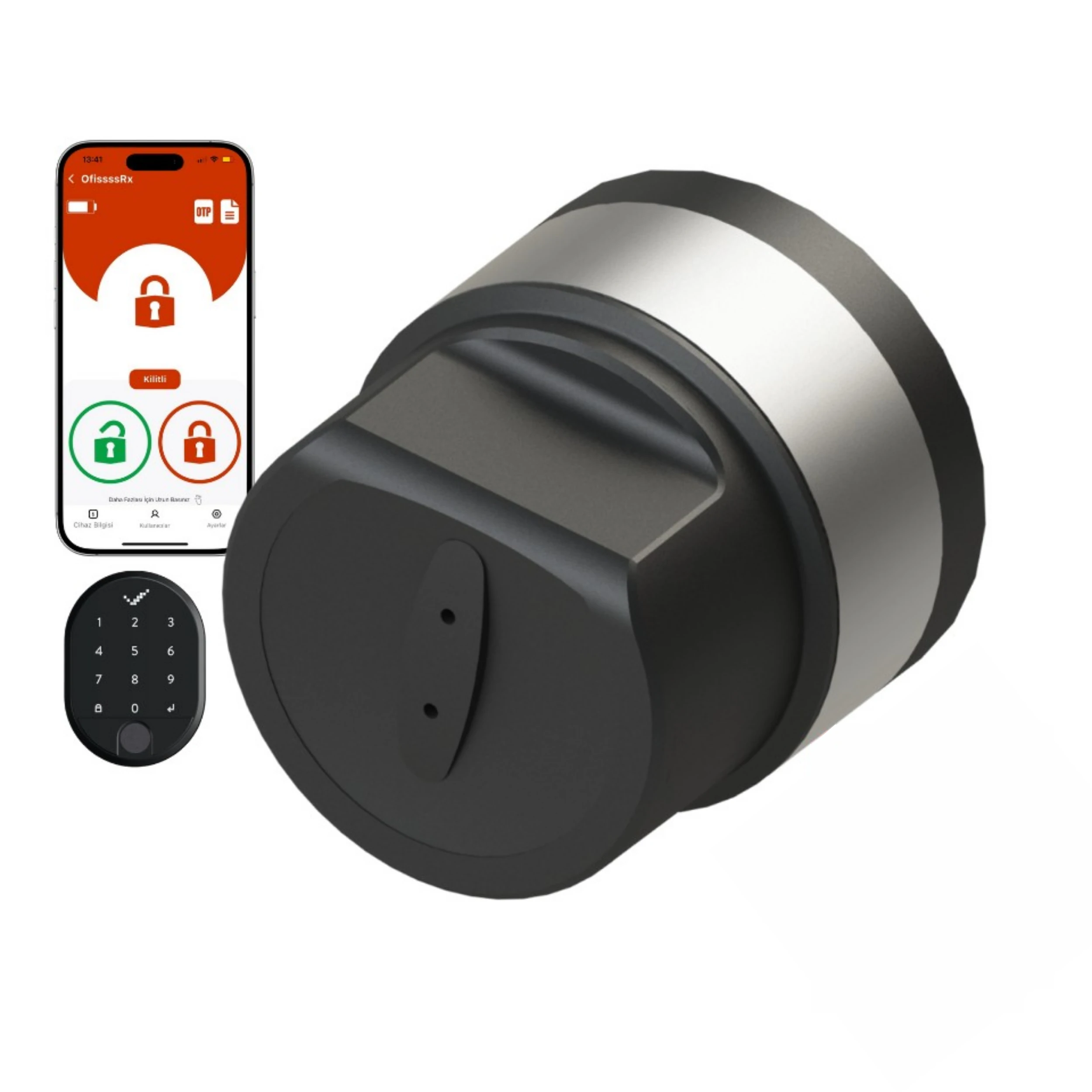 Utopic Rx Yapay Zeka Destekli Akıllı Kilit - Parmak Izi ve Tuş Takımı Set (Anahtar Üzerine Montaj Akıllı Kapı Kilidi)