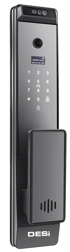 Desi Quic Q033+ Akıllı Kilit Sanal Kapı Kolu - Yüz Tanıma - Avuç Içi Damar - Parmak Izi - Tuş Takımı - Kart Okuyucu - Aktif Canlı Görüşme