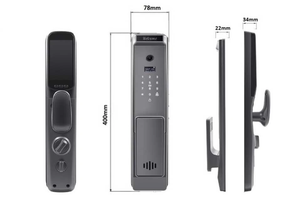 Desi Quic Q030+ Akıllı Kilit Yüz Tanıma - Avuç Içi Damar - Parmak Izi - Tuş Takımı - Kart Okuyucu - Canlı Görüşme