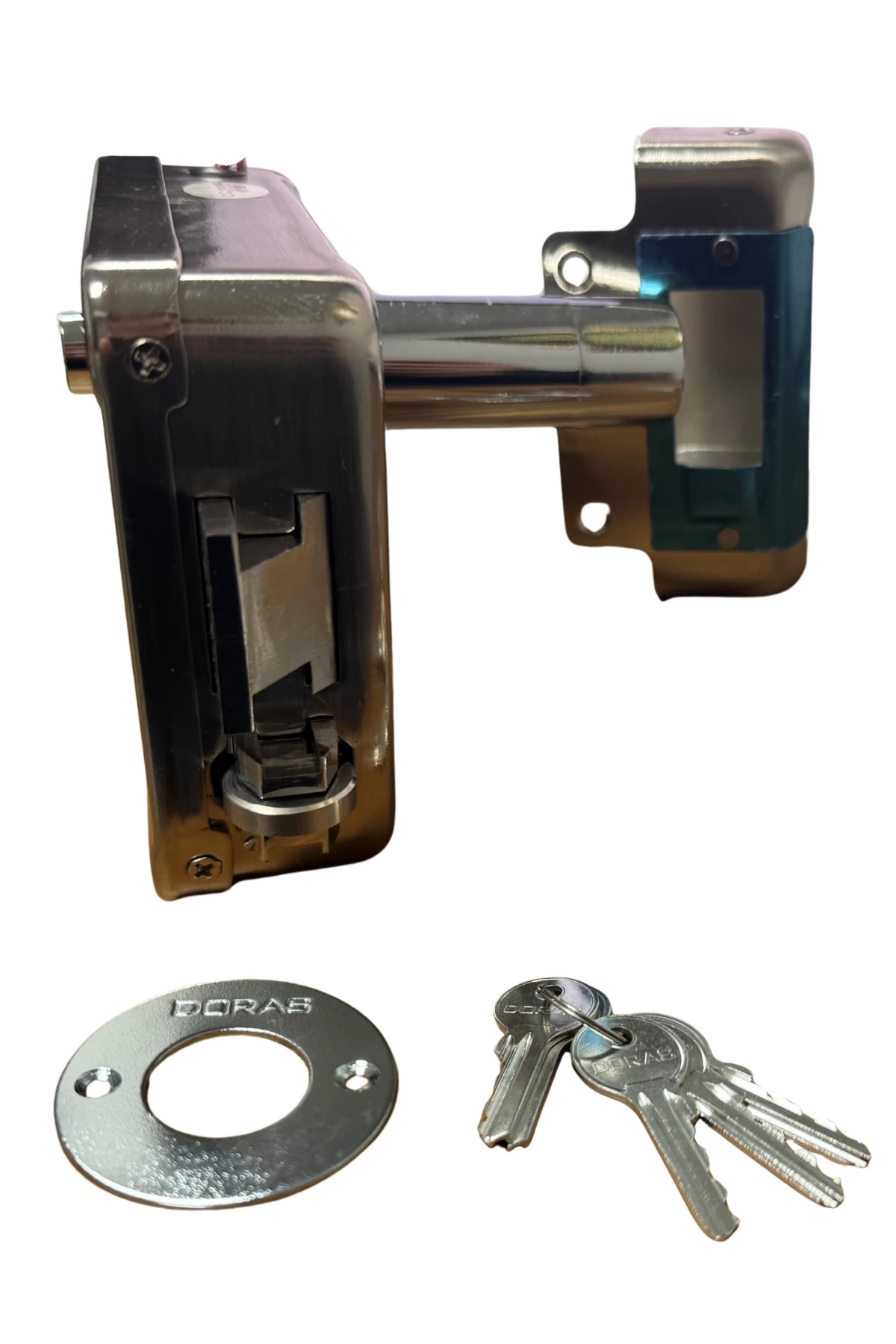 Doras Uzun Barelli Trajlı Kilit Anahtarlı Makaralı Düğmeli Dış Kapılar Otomatiği Elektrikli Kapı Otomatı 70 Mm