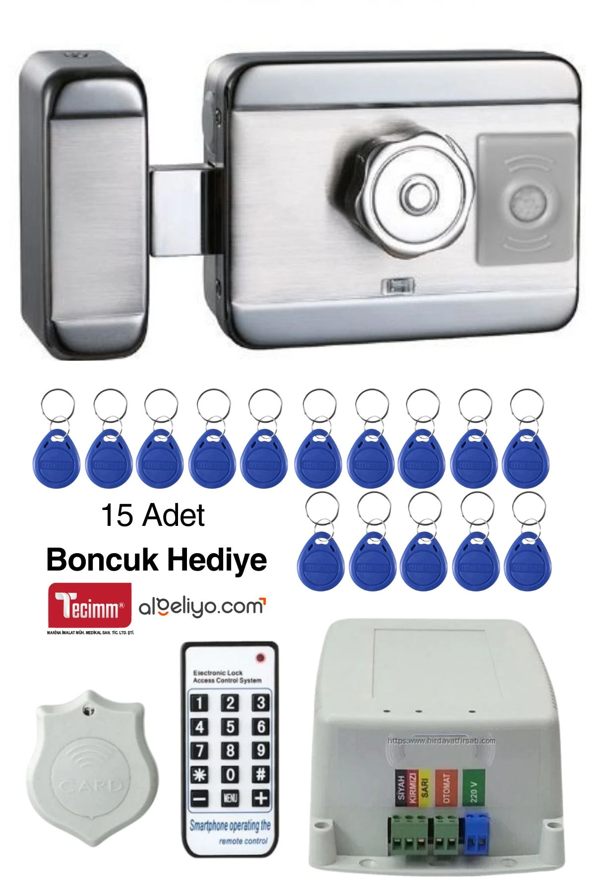 Tecimm Hareket Sensörlü Apartman Dış Kapı Giriş Kapısı Kilit Motorlu Sessiz Otomat Akıllı Kilit