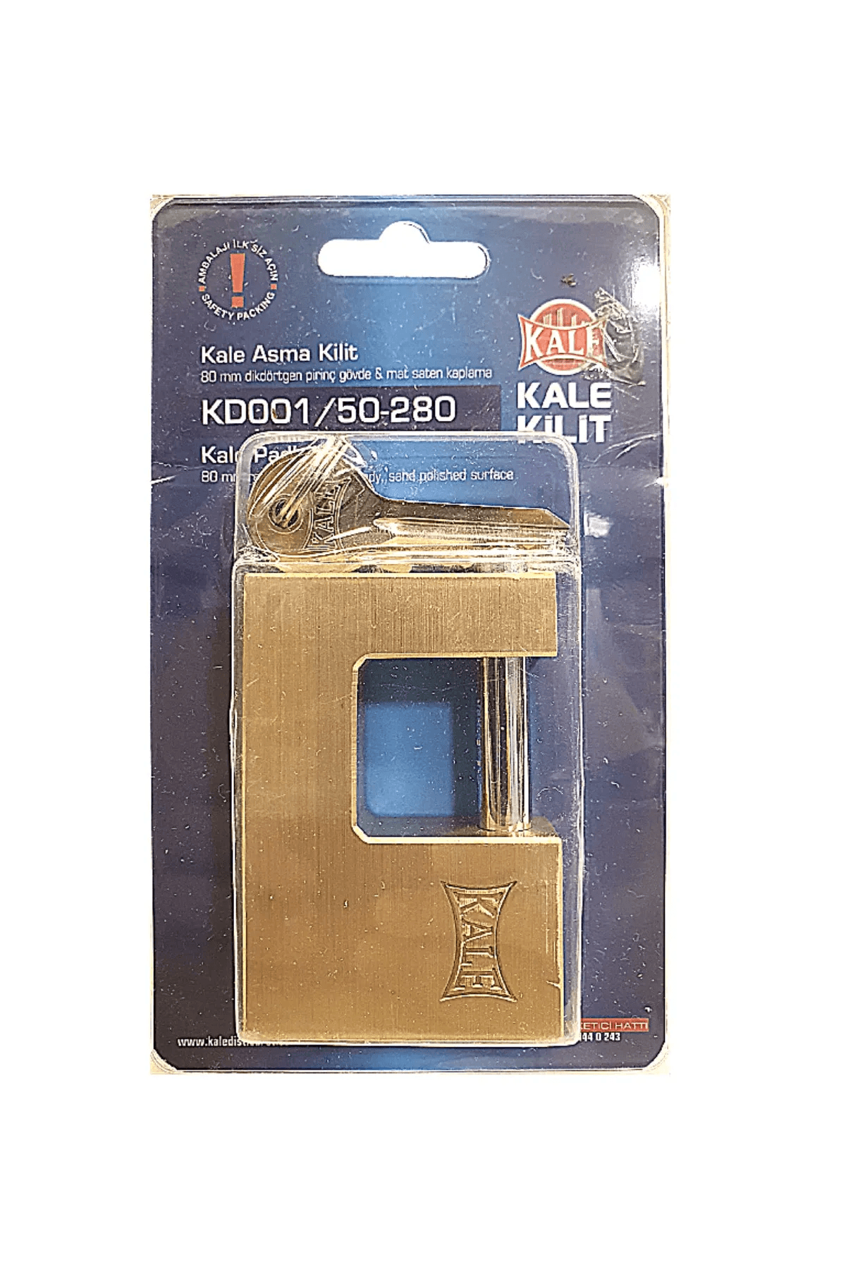 Kale Kilit Kale Yatay Asma Kilit Pirinç Sarı 80 Mm KD001/50-280