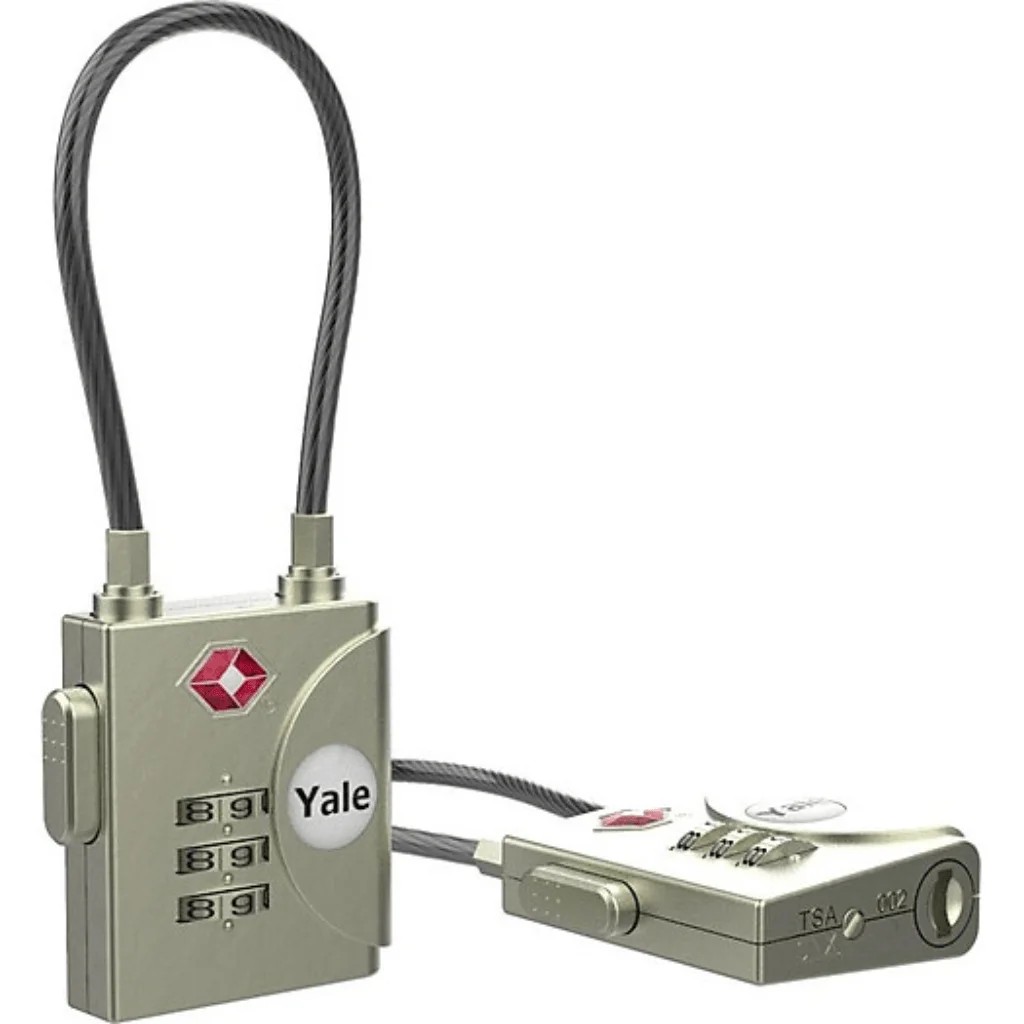Yale Kablolu Şifreli Asma Kilit (TSA Onaylı) Gri YTP3/32/350/1