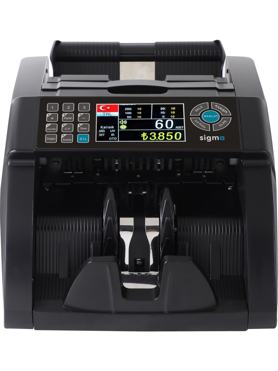Sigma Sc 8520 Tl, Euro Karışık, Dolar ve Gbp Adet Sayım Sahte Kontrollü Ofis Tipi Para Sayma Makinesi