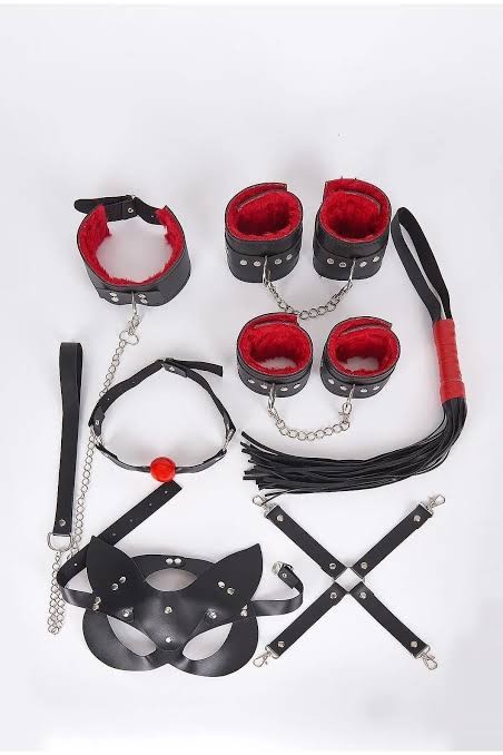 Hot Game Harness Set - Kırmızı - Siyah