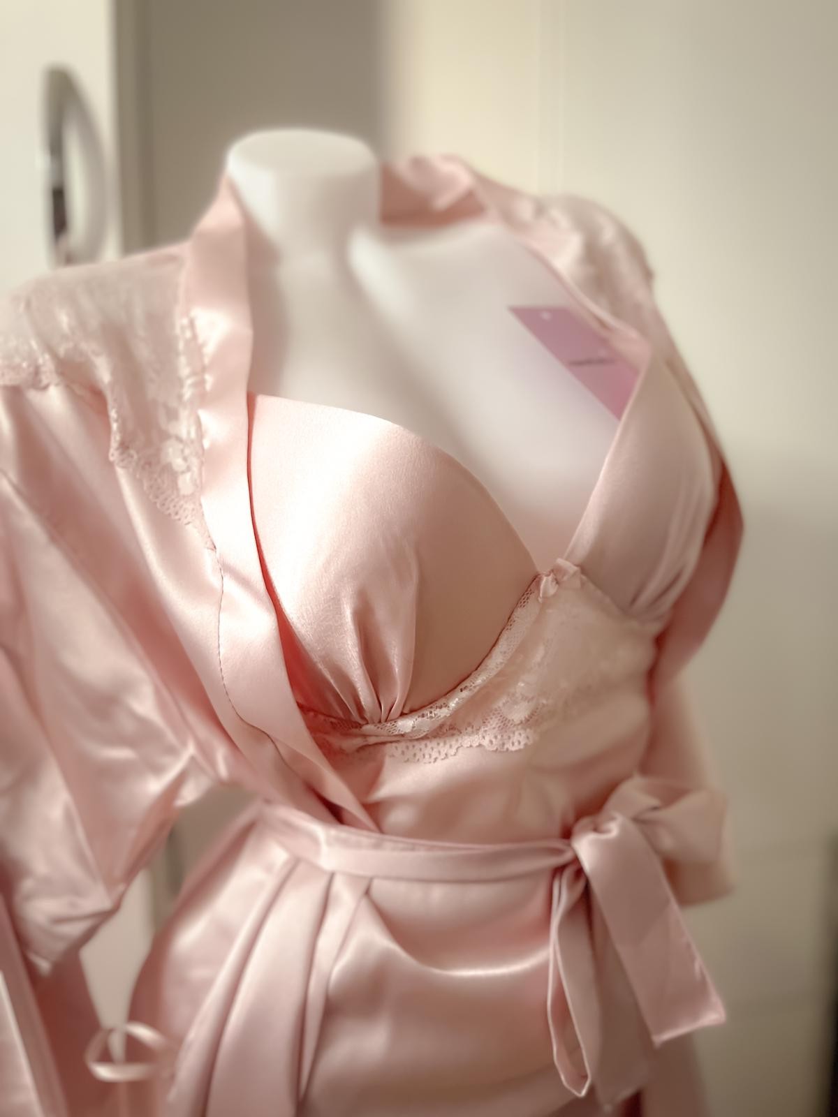Göğüs Pedli Prenses Model Pudra Sabahlıklı Set 