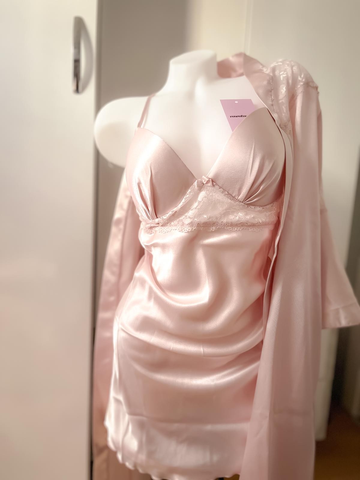 Göğüs Pedli Prenses Model Pudra Sabahlıklı Set 