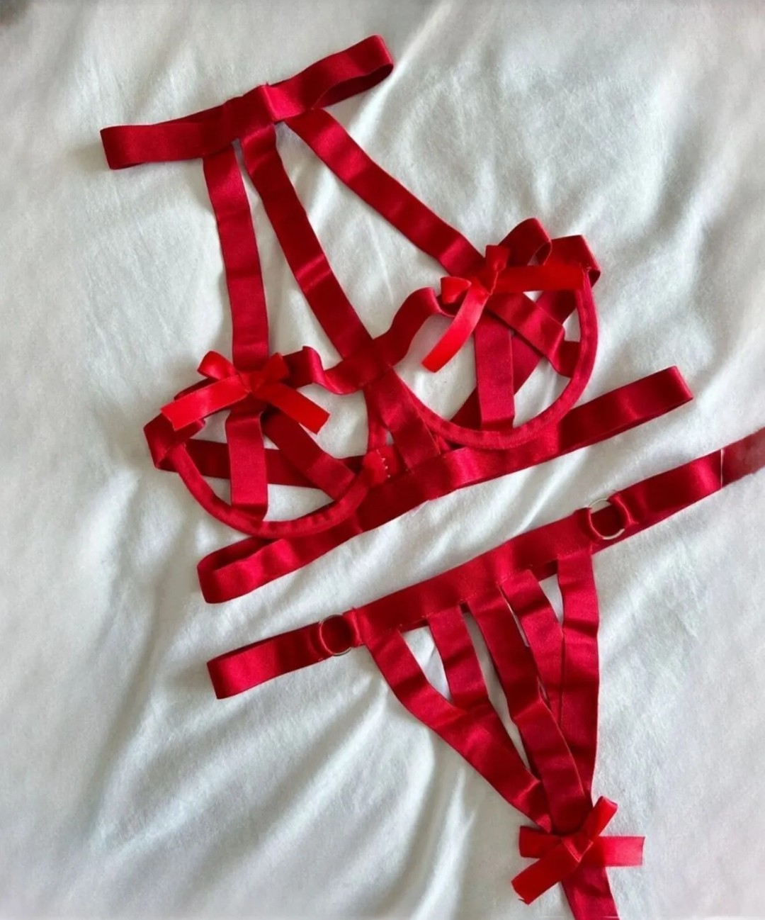 Gift Harness Bra Set - Kırmızı
