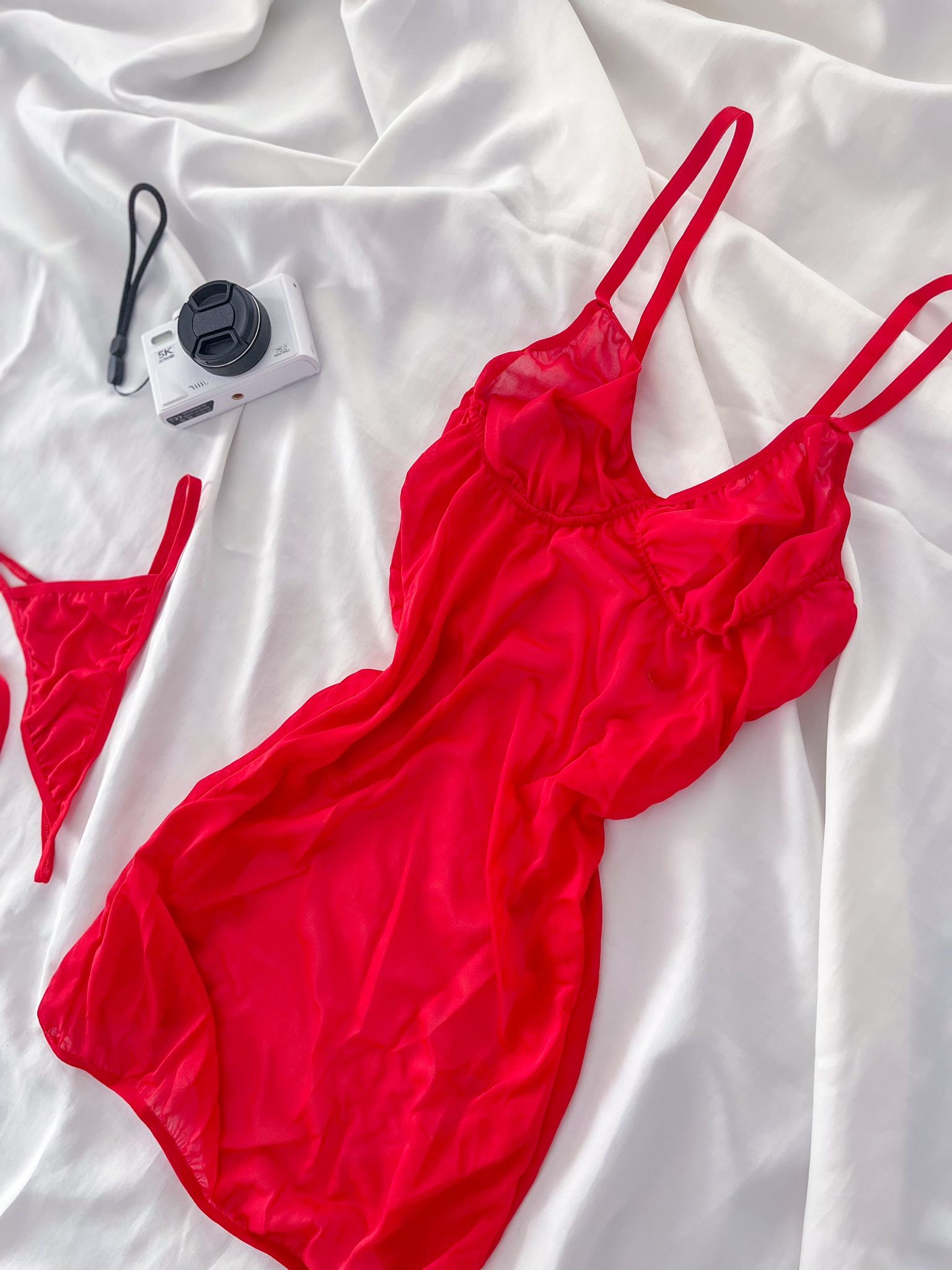 Arkası Çapraz Tül Bağlı Babydoll 