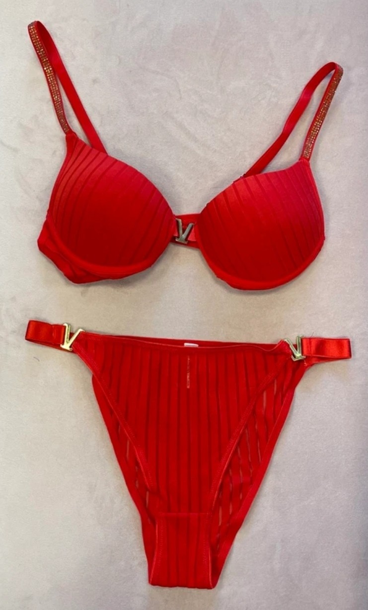 Victoria Model Push Up Sütyen Takım - Kırmızı