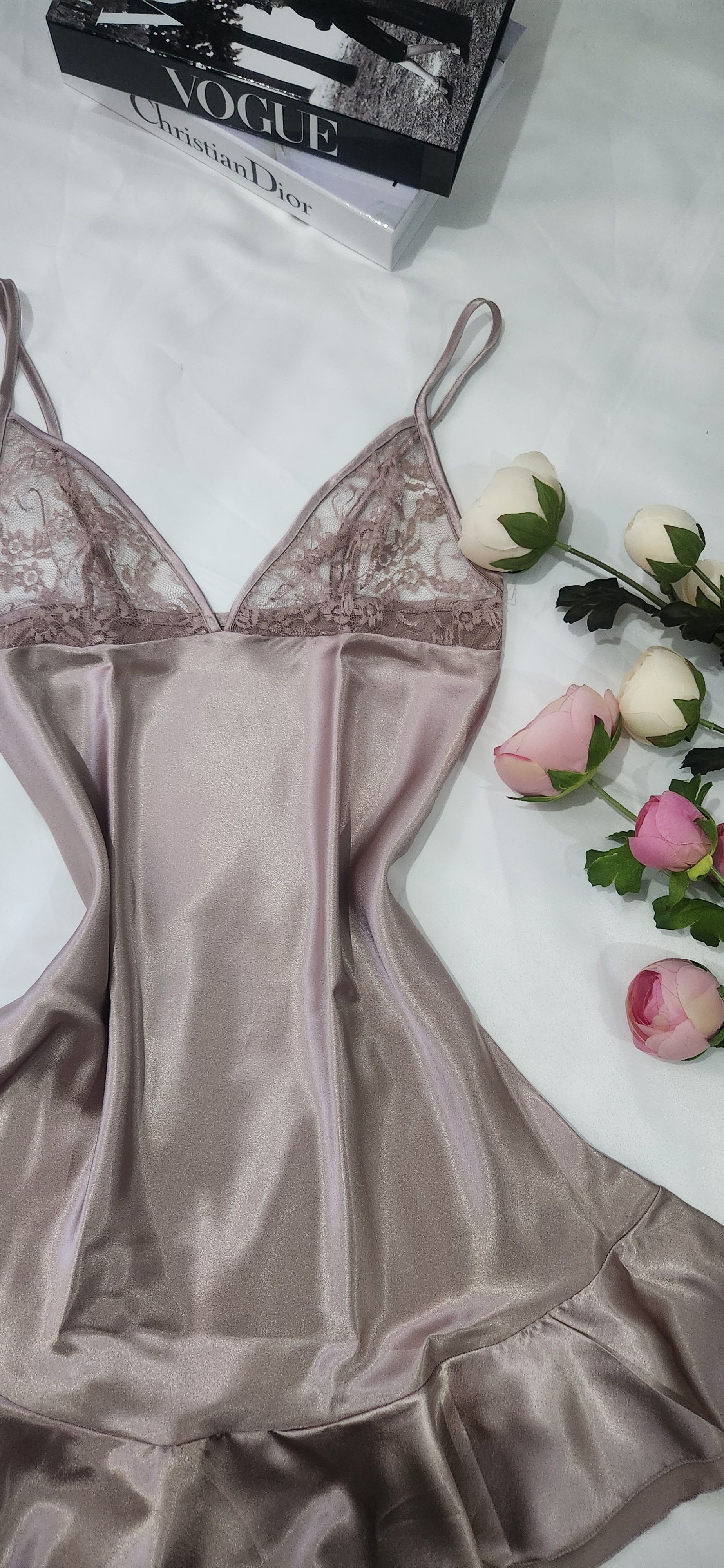 Angel Göğüs Dantel Babydoll  - Bej