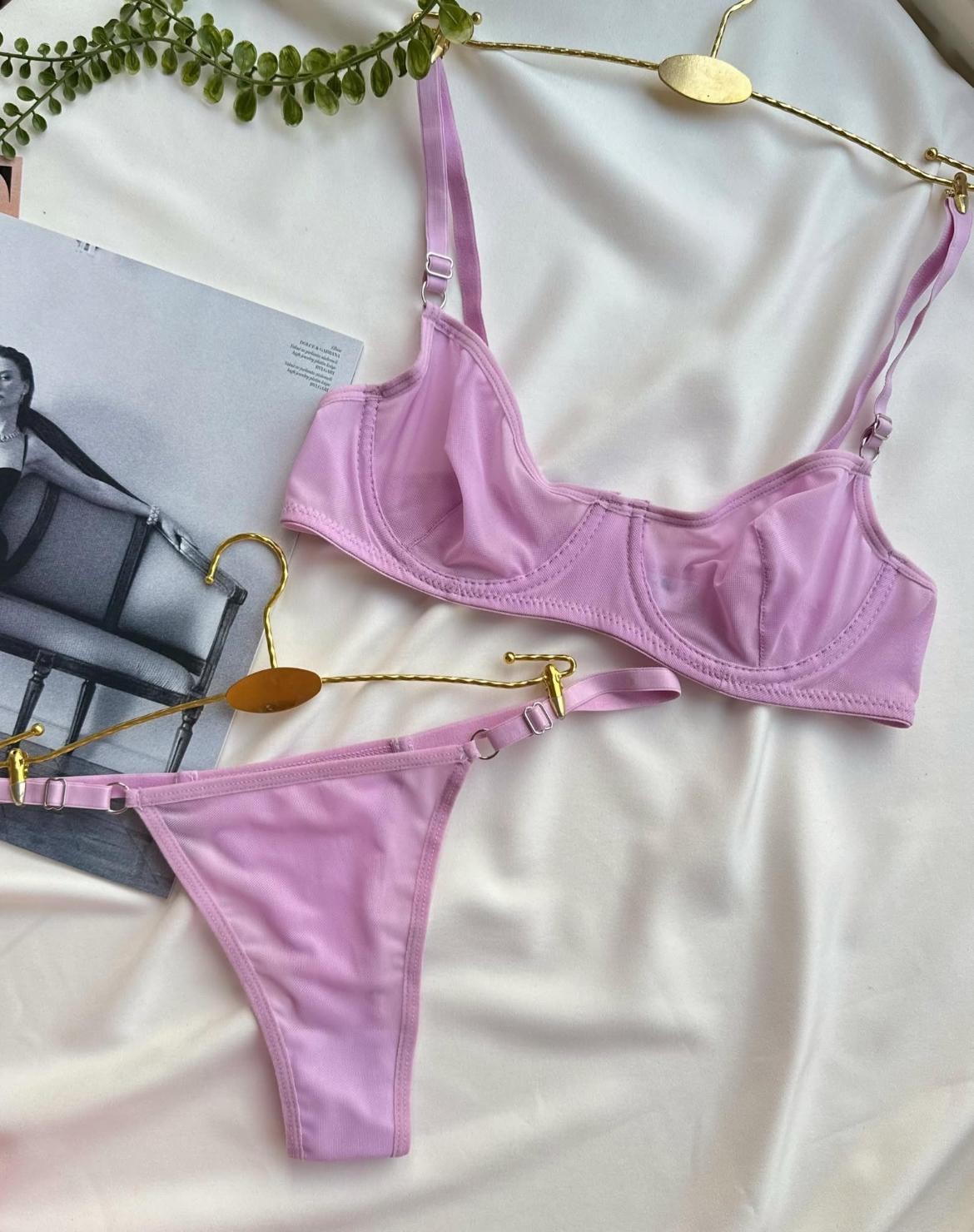Jesica Basic Bra Set - Lila
