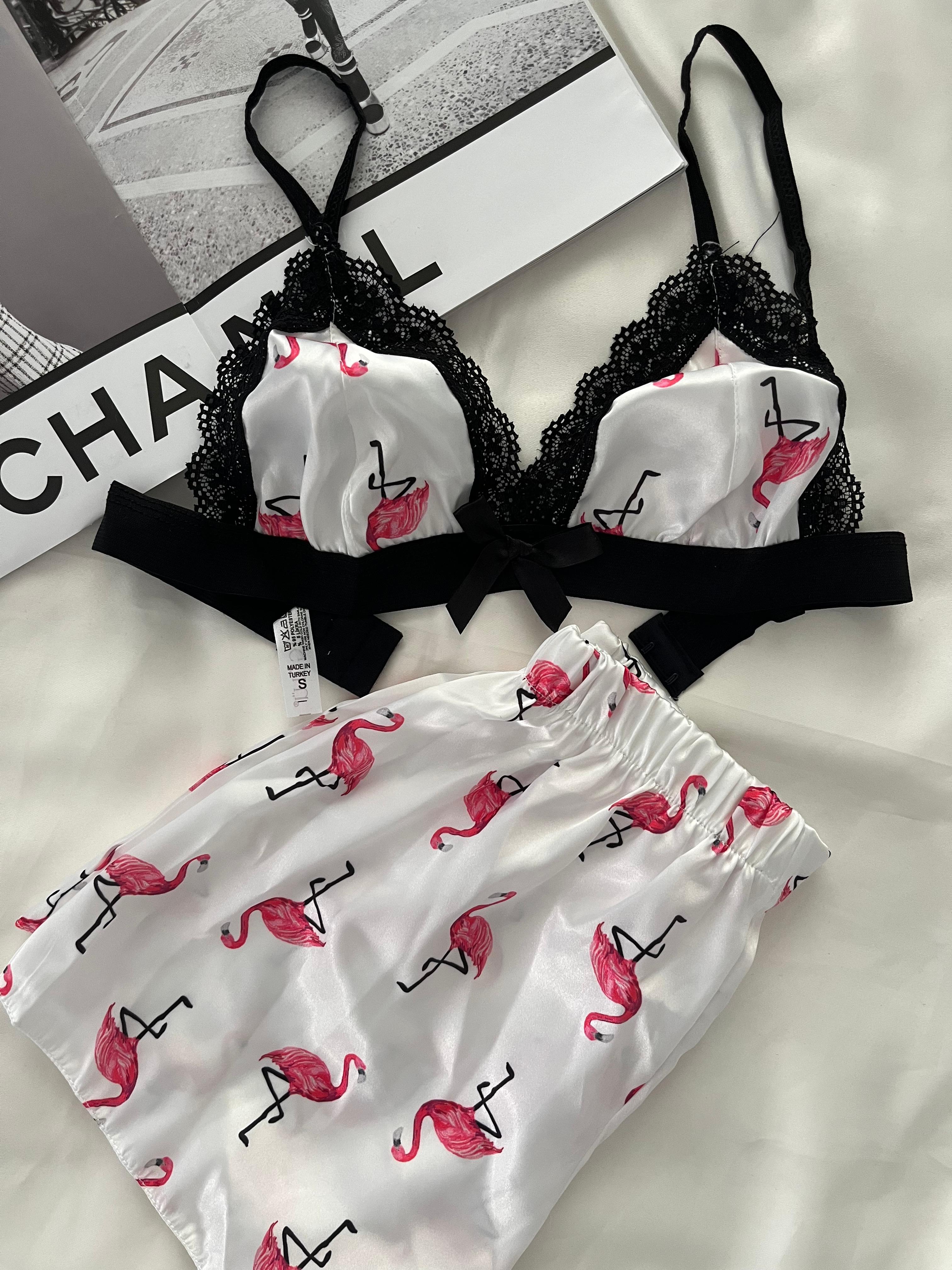 Beyaz Flamingo Şortlu Takım 🦩
