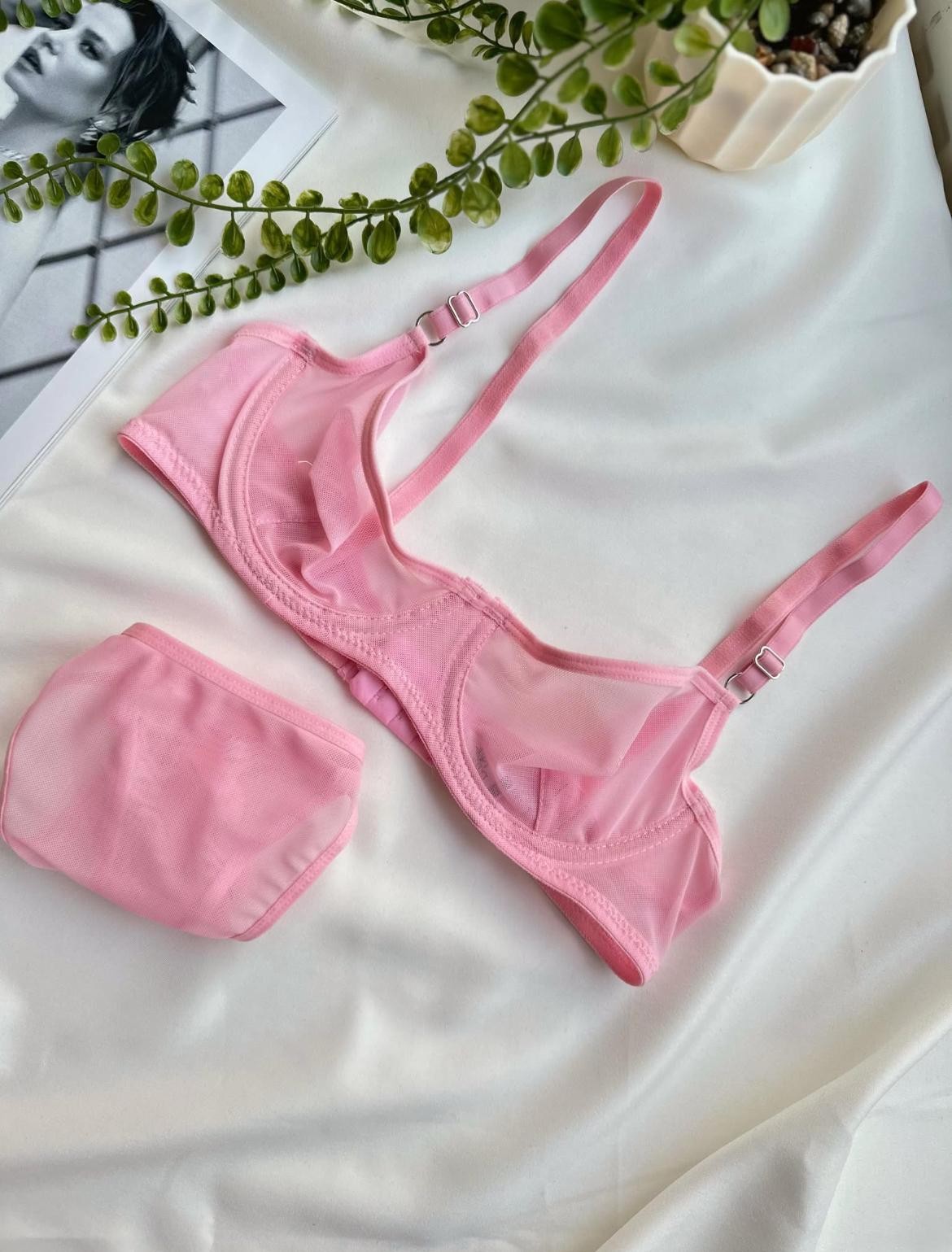Jesica Basic Bra Set - Pudra