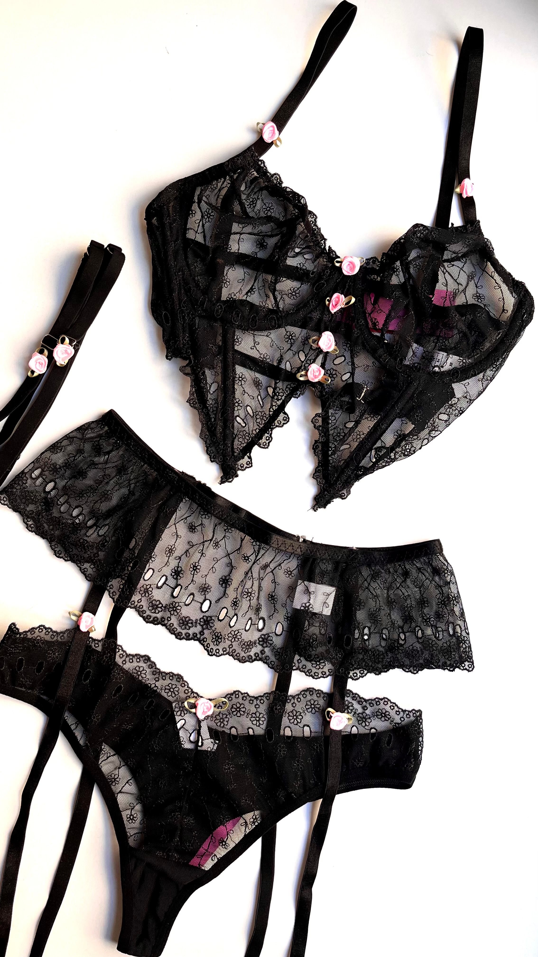 Black İthal Jartiyer Balenli Büstiyer Set