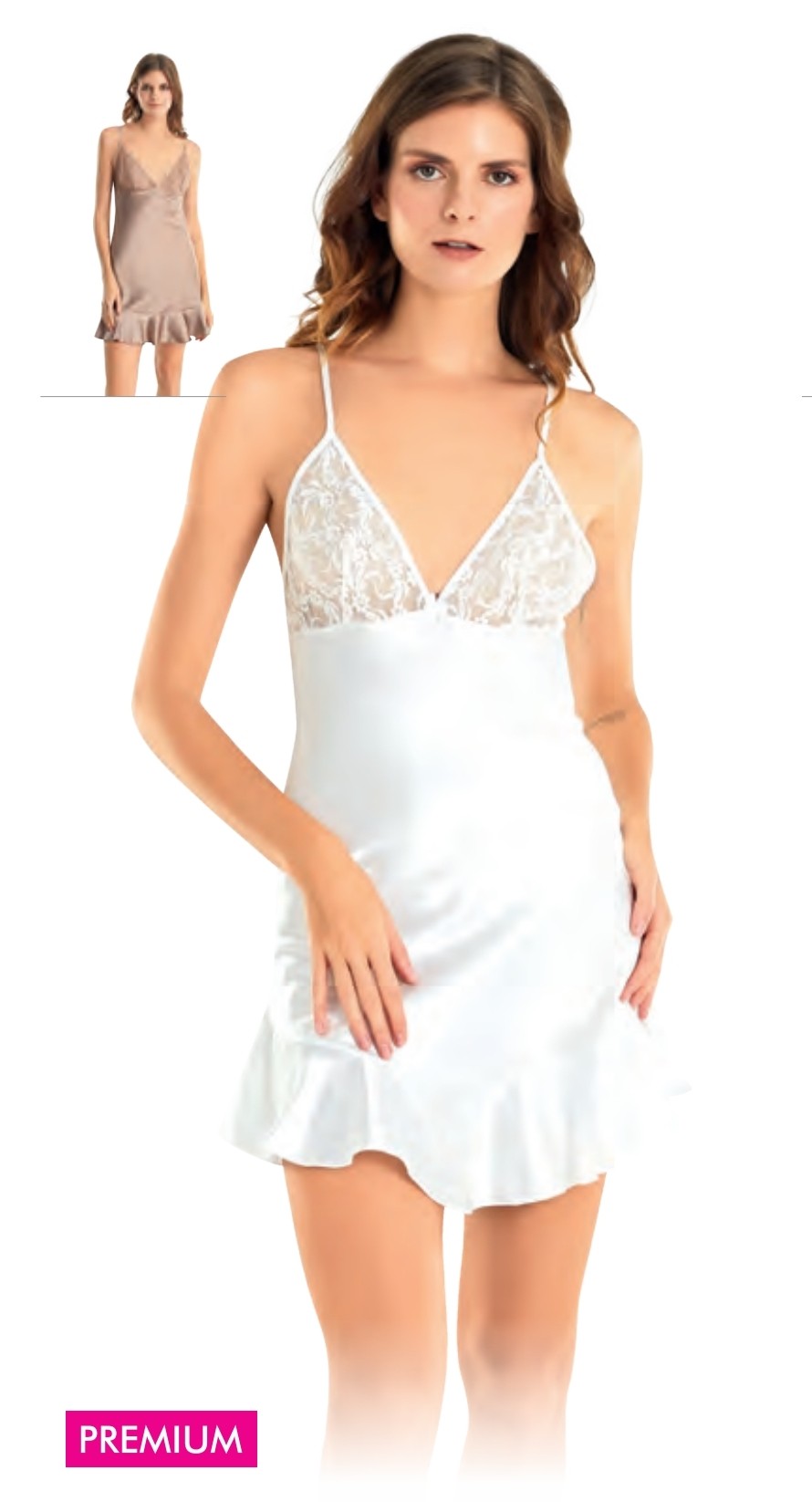 Angel Göğüs Dantel Babydoll  - Beyaz