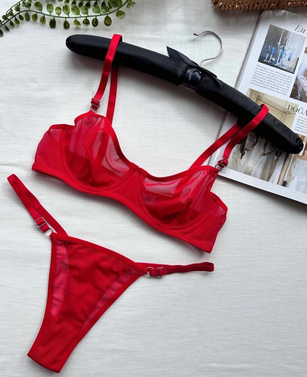 Jesica Basic Bra Set - Kırmızı