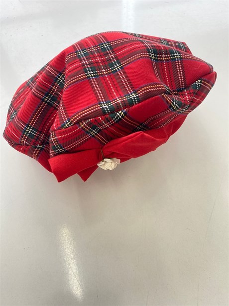 Kırmızı Şapka - Kız Çocuğu Şapkası - Elbise Aksesuar - 0-7 Yaşa Uygun