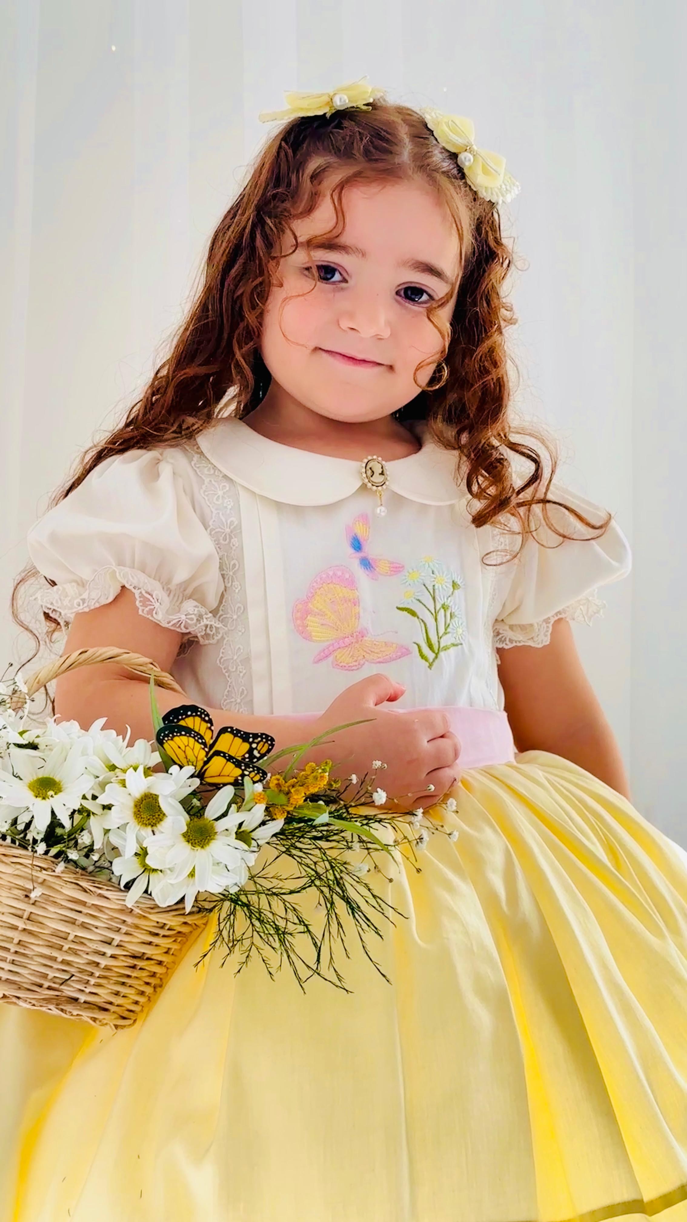 Sarı Kız Bebek Elbisesi,Doğum günü elbisesi, fotoğraf çekim elbisesi,0-10 Yaşa Uygun