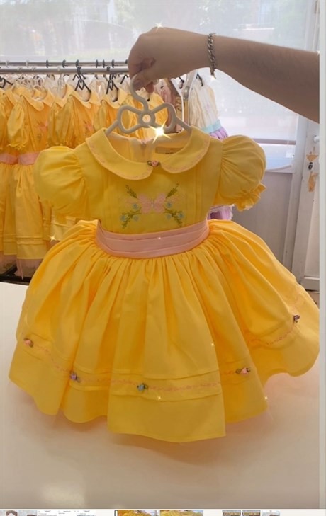 Sarı Prenses Kız Bebek Elbisesi, Özel Dikim Kız Çocuk Elbisesi, Doğum günü elbisesi, fotoğraf çekim elbisesi, Kız Bebek Hediyesi, 0-7 Yaşa Uygun