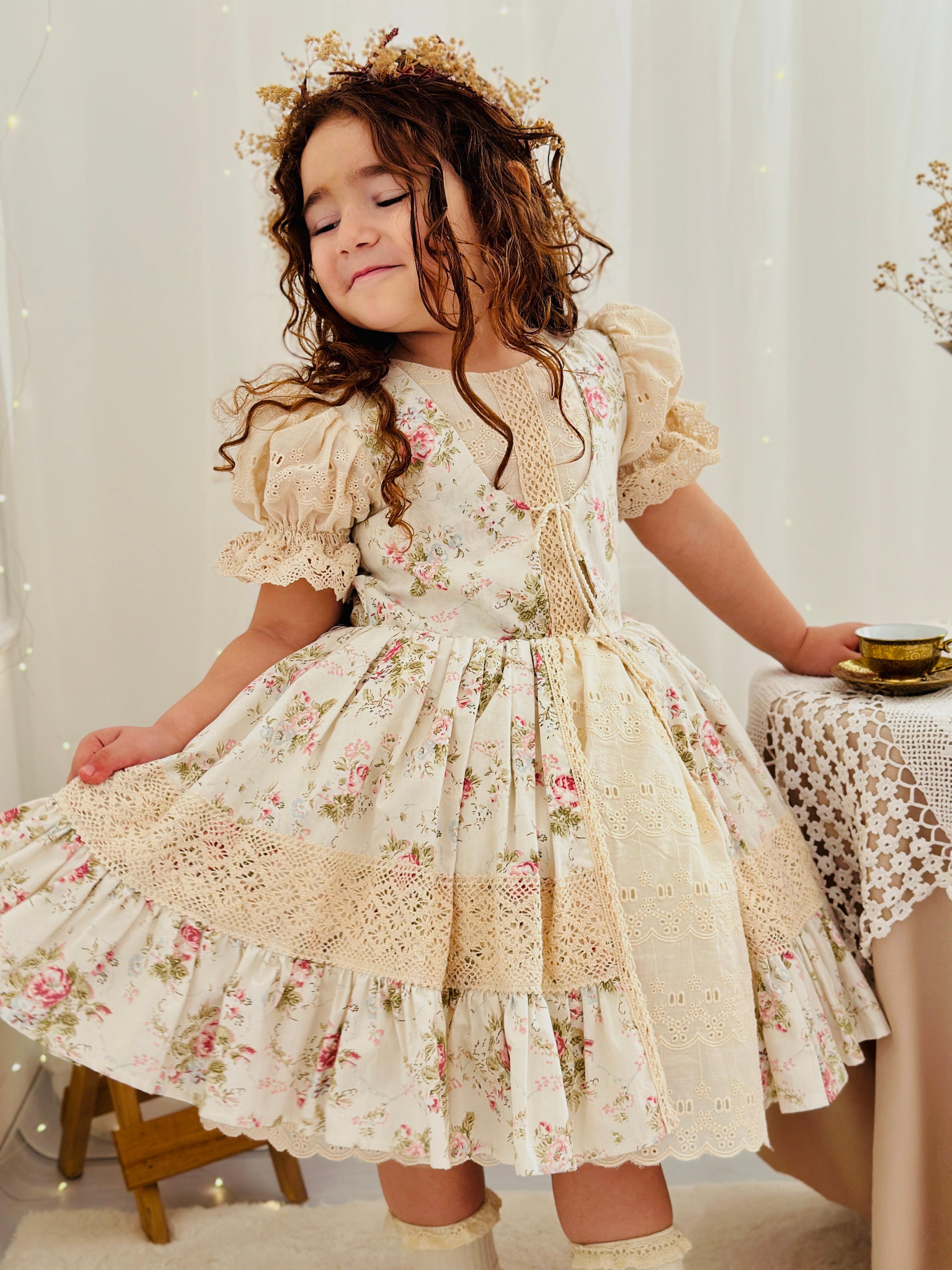 Lady Krem Kız Bebek Elbisesi,Doğum günü,fotoğraf çekim elbise,0-10 Yaş Uygun