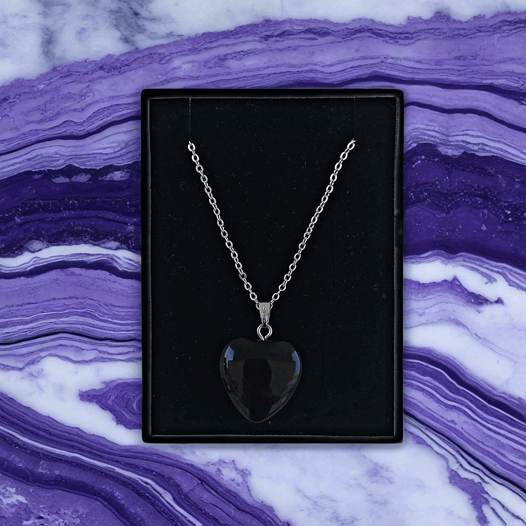 Bujiterix Gümüş Obsidyen Kalpli Zirkon Kaplama