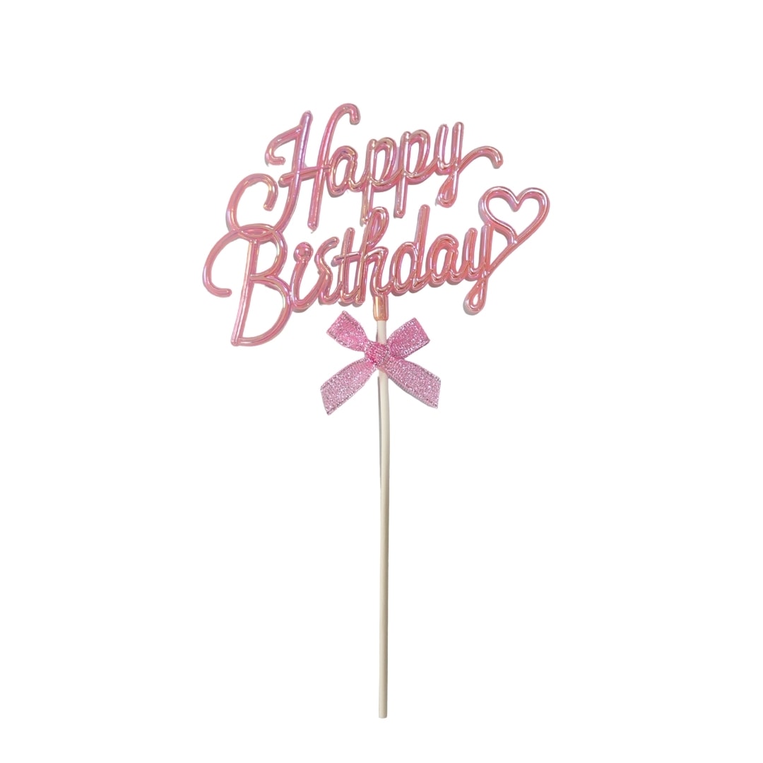 Happy Birthday Pasta Üstü Süsü - Pembe