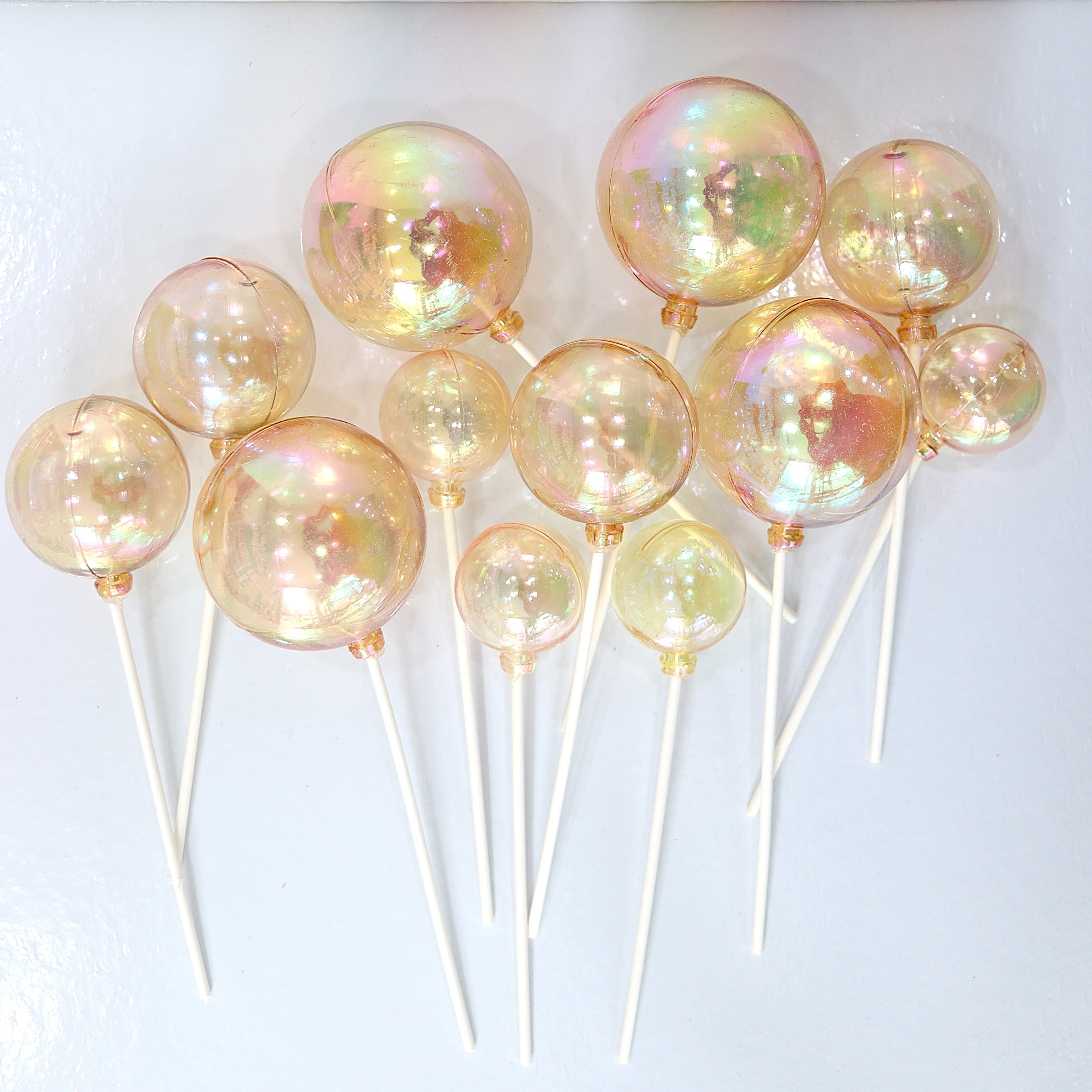 Şeffaf Top Süs 12'li - Gold