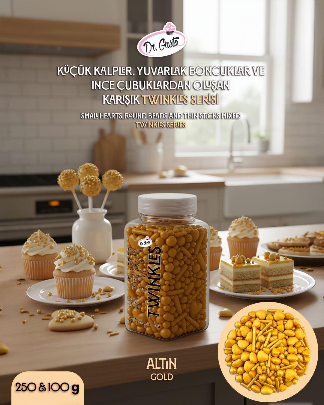 Dr Gusto Twinkles Sprinkles Süs Şekeri 100 gr