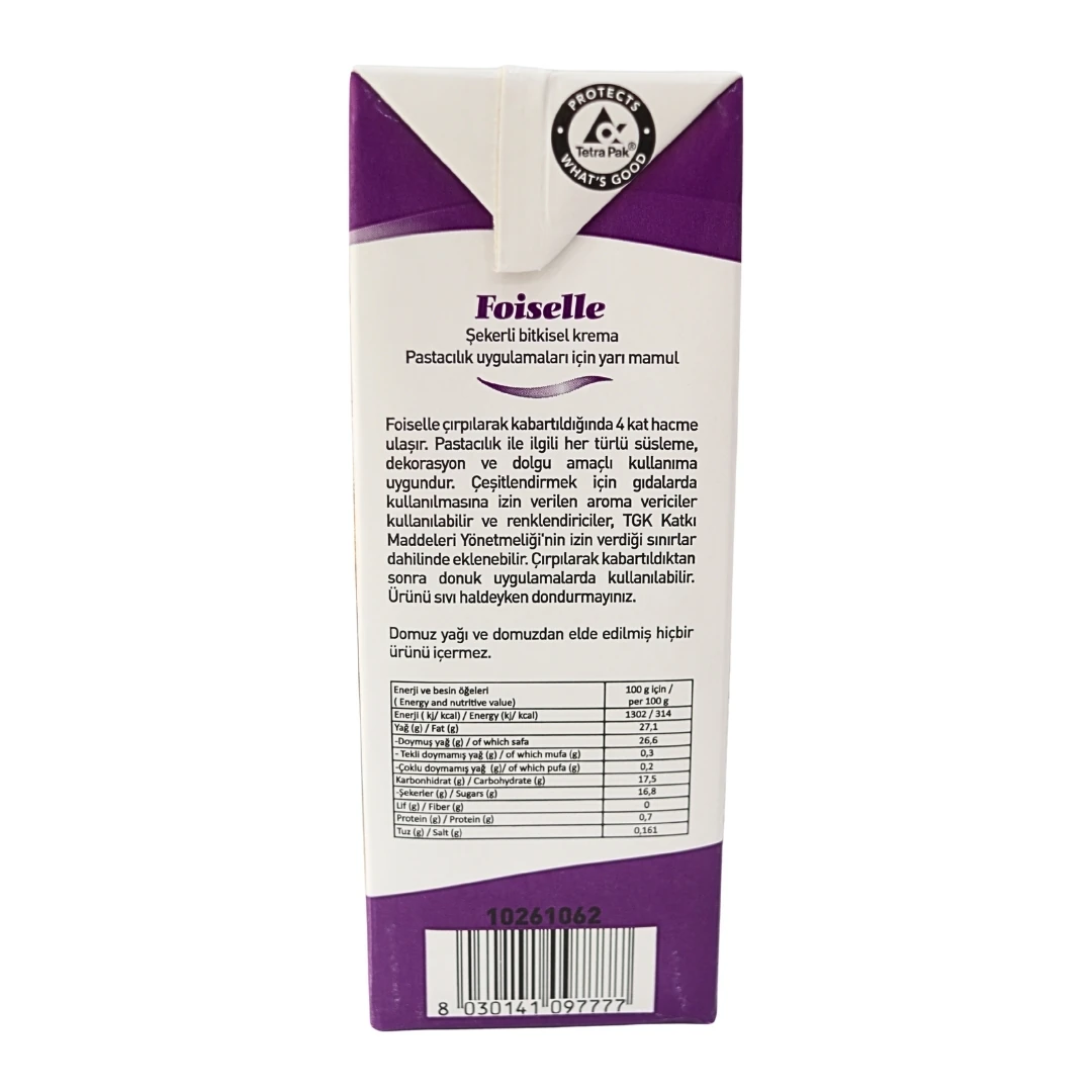 Foiselle Şekerli Bitkisel Sıvı Krem Şanti 1 kg