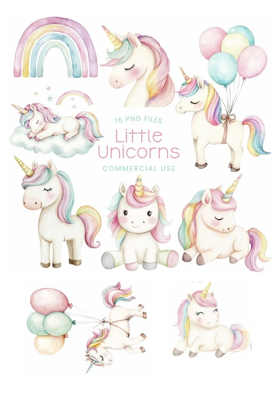 Hazır Yenilebilir Baskı - Unicorn