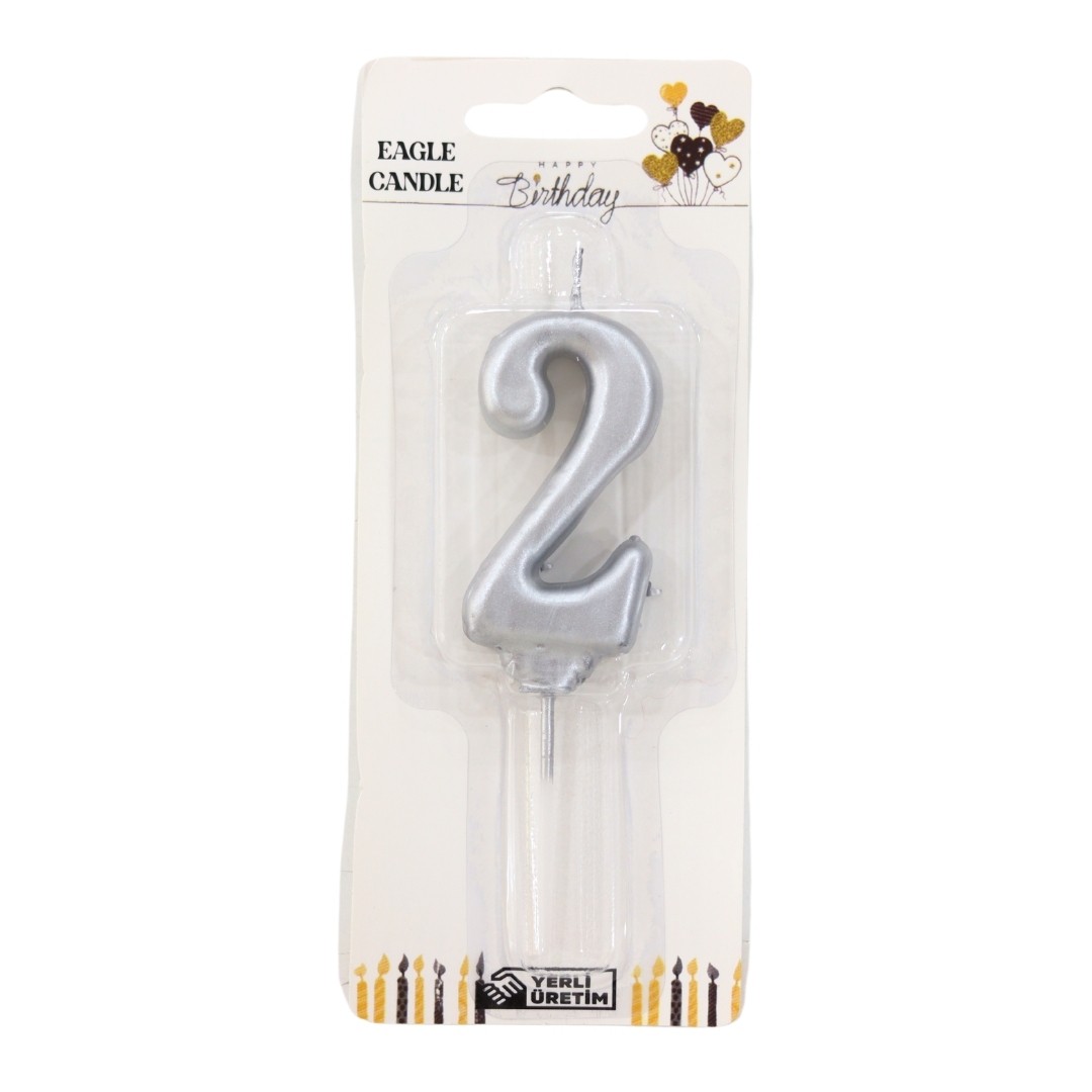 Rakam Mum Gümüş - 2 Rakamı