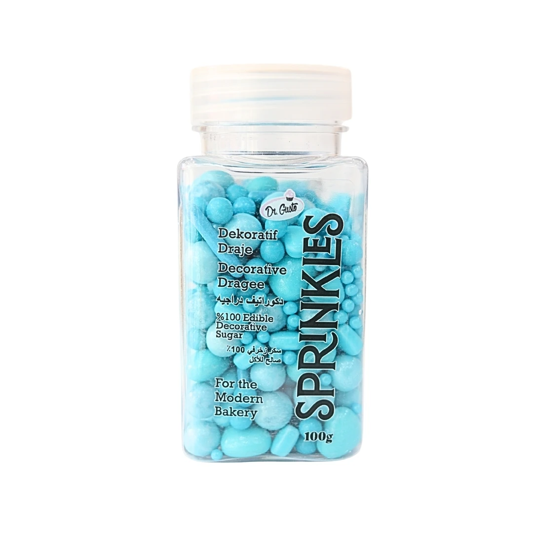 Dr Gusto Twinkles Sprinkles Süs Şekeri 100 gr - Mavi