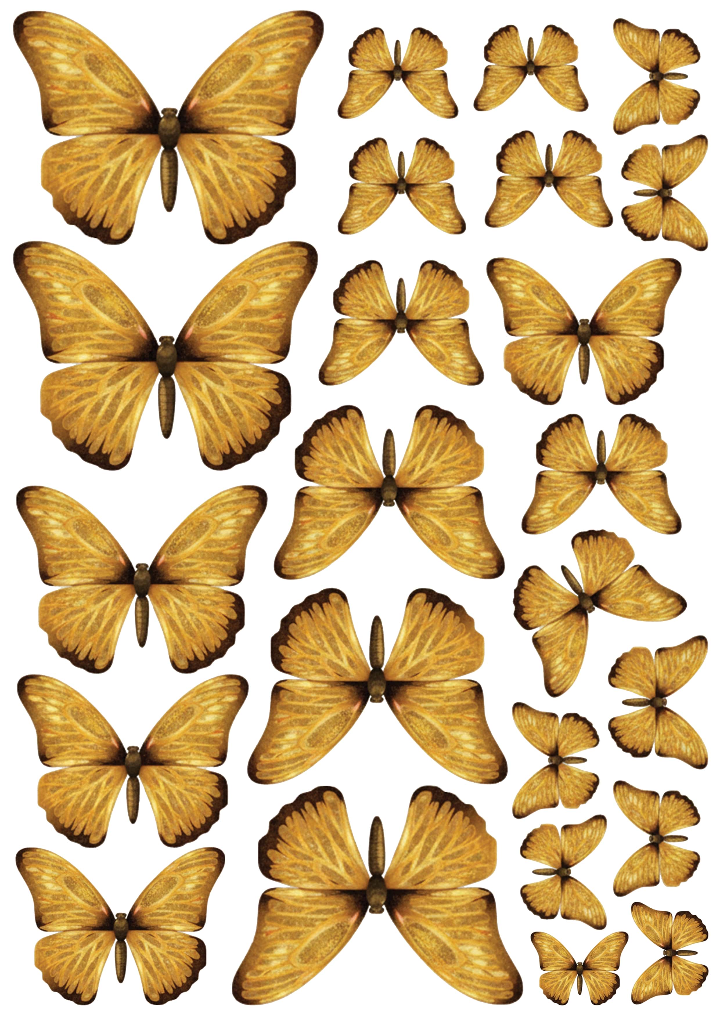 Hazır Yenilebilir Baskı - Altın Kelebek