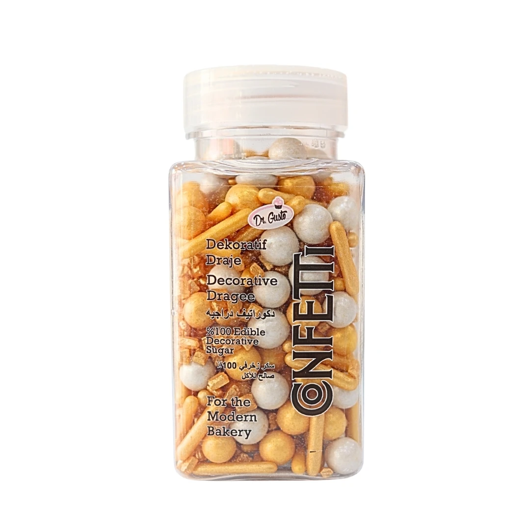 Dr Gusto Konfeti Sprinkles Süs Şekeri 100 gr - Gold
