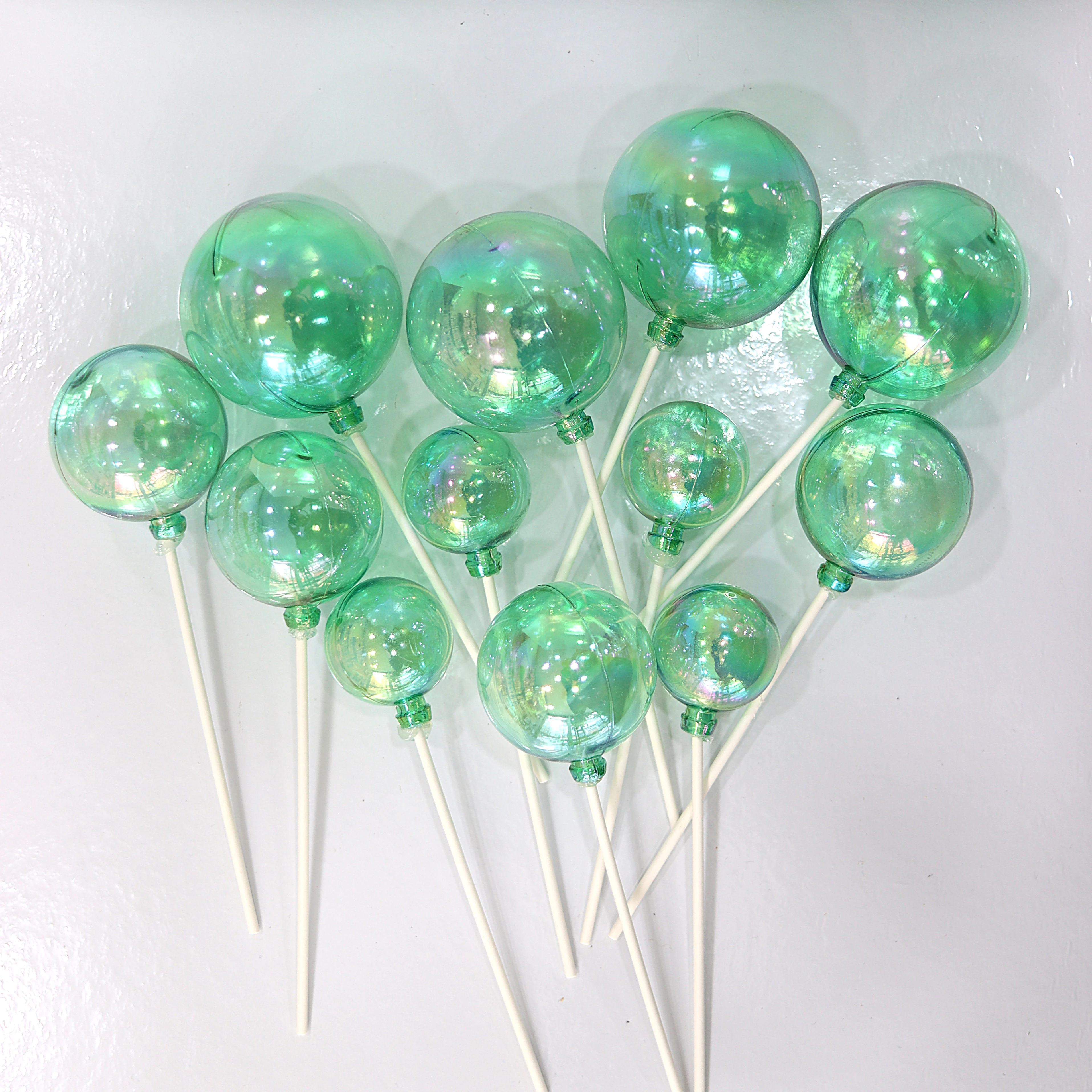 Şeffaf Top Süs 12'li - Yeşil