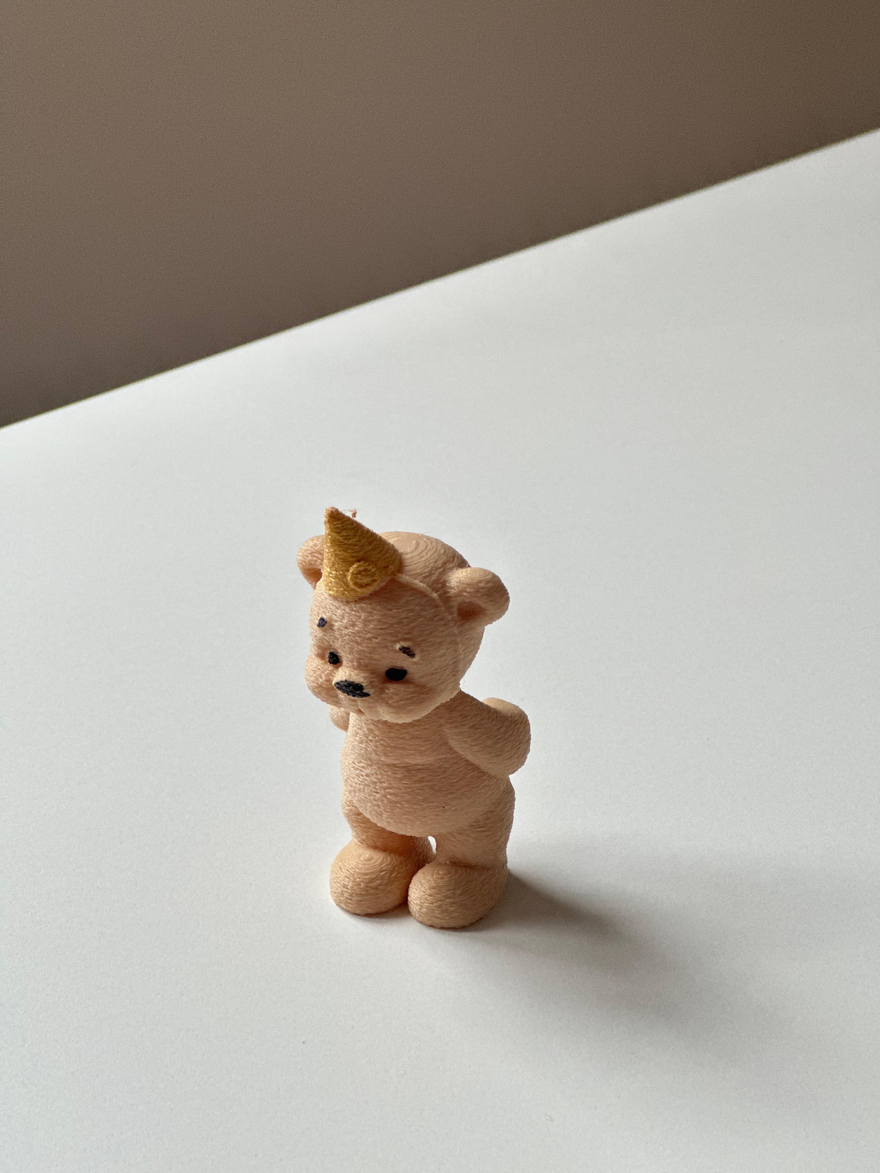 Pasta Üstü Hazır Figür - Ayıcık Krem 10 cm