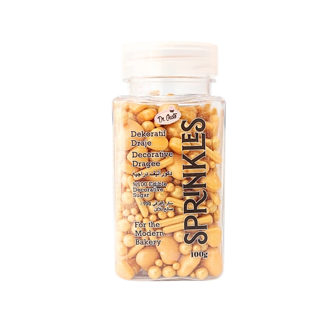 Dr Gusto Twinkles Sprinkles Süs Şekeri 100 gr - Gold